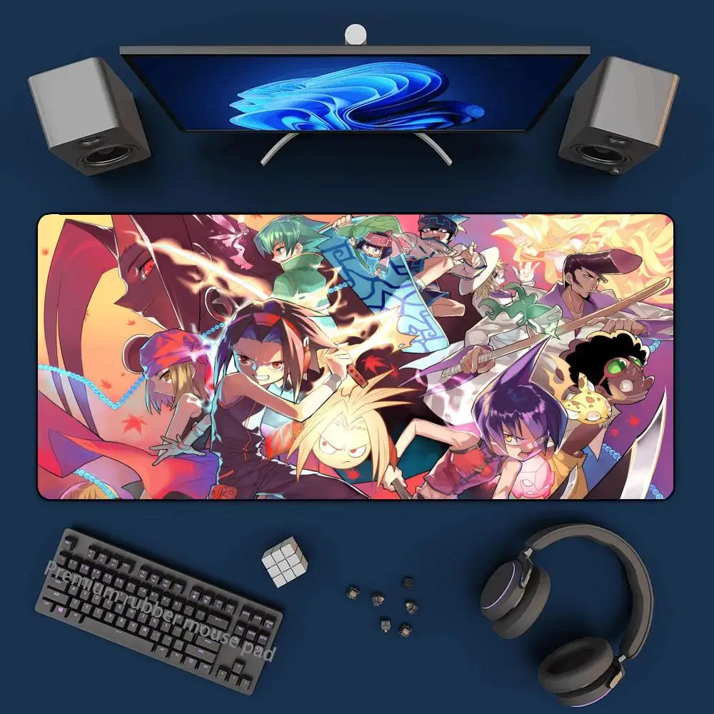 

Shaman King Game Mouse Pad Gaming Keyboard Gamers Accessories Mousepad Xxl PC Gamer Cabinet Computer Mat Mousepad