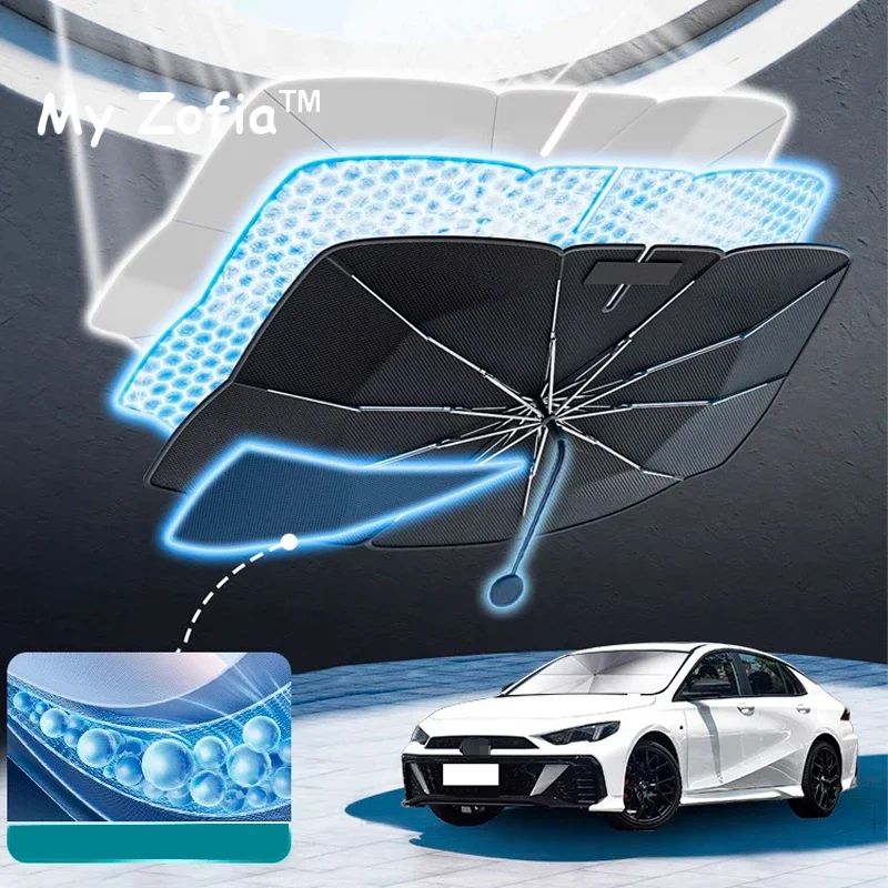 New For Dodge 2024-2025 Attitude GT GAC empow Windshield Sunshade Foldable Umbrella amry Front Heat Insulation