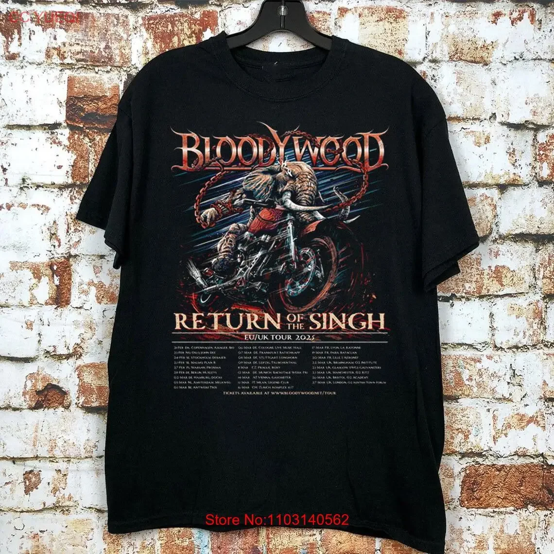 تي شيرت Bloodywood EU UK عودة جولة الغناء 2025 بالحجم الكامل S 5XL TT477 قميص مغسول عتيق للارتداء اليومي قابل للتنفس