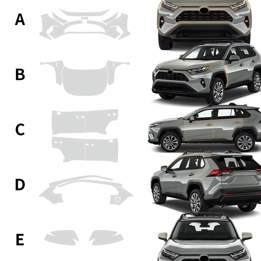 For Toyota RAV4 Hybrid XA50 2019 2020 2021 2022 2023 2024 TPU Scratch Resistant Car Paint Protection Film PPF Accessories