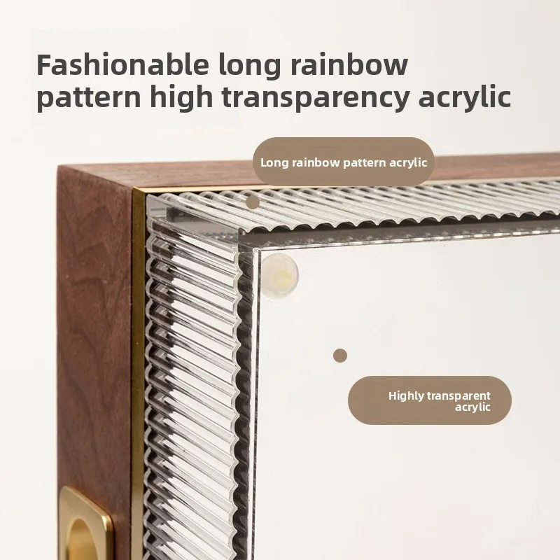 Boîte de rangement de maquillage en noyer noir, organisateur de jouets à domicile, panier de rangement divers, coffre pour cuisine et salon