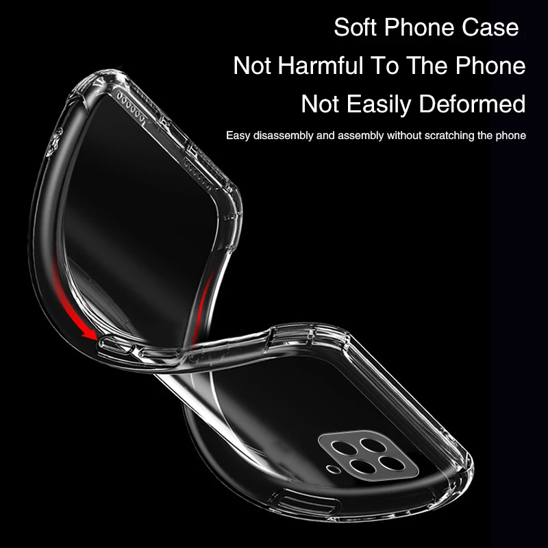 Shockproof Silicone Phone Case for Samsung Galaxy F23 F13 F62 F52 F42 F22 F12 F02S F41 5G Funda Airbag Clear Original Back Cover