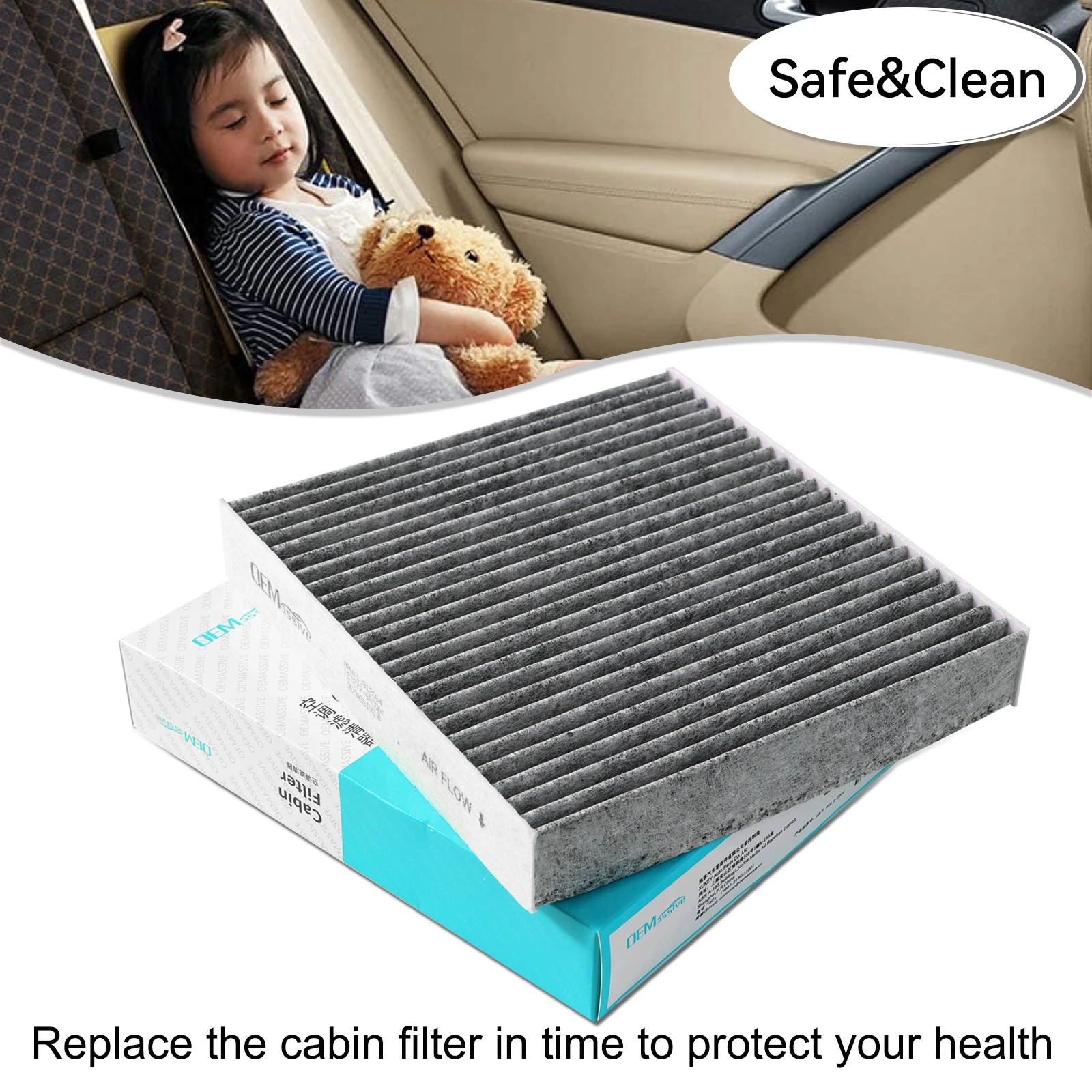 Car Pollen Cabin Air Filter 27277-6RC0A 27277-6RR0A For Nissan Pathfinder R53 Rogue X-Trail T33 Qashqai J12 2021 2022 2023 2024