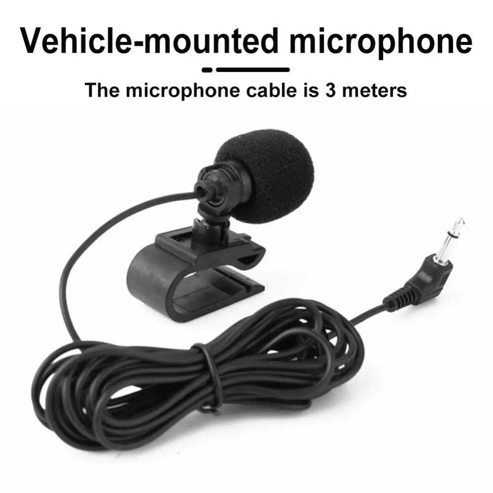 3.5mm Wired Microphone Car Navigation External Mic GPS Audio DVD Positioning Intercom Bluetooth External Car Paste Clip Mic