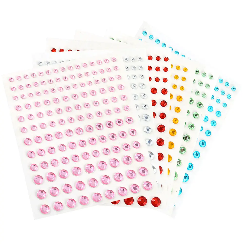 

6 Sheets Face Jewels Stick on Rhinestones for Makeup Eye Gems Acrylic Decorative Facial Stickers Perfect Gift for Women