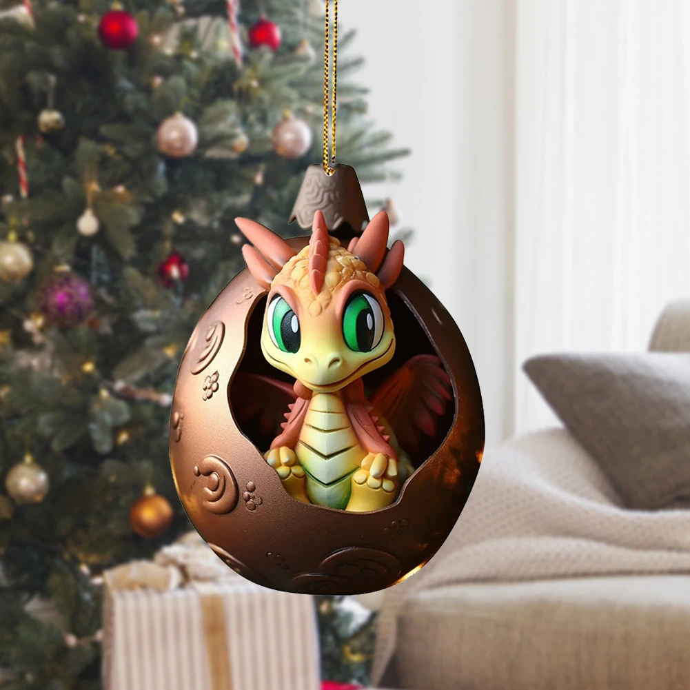 

Christmas Dragon Ornaments Novelty Dragon Egg Tree Pendant Cute Hanging Ornament Realistic for Home and Car Decoration