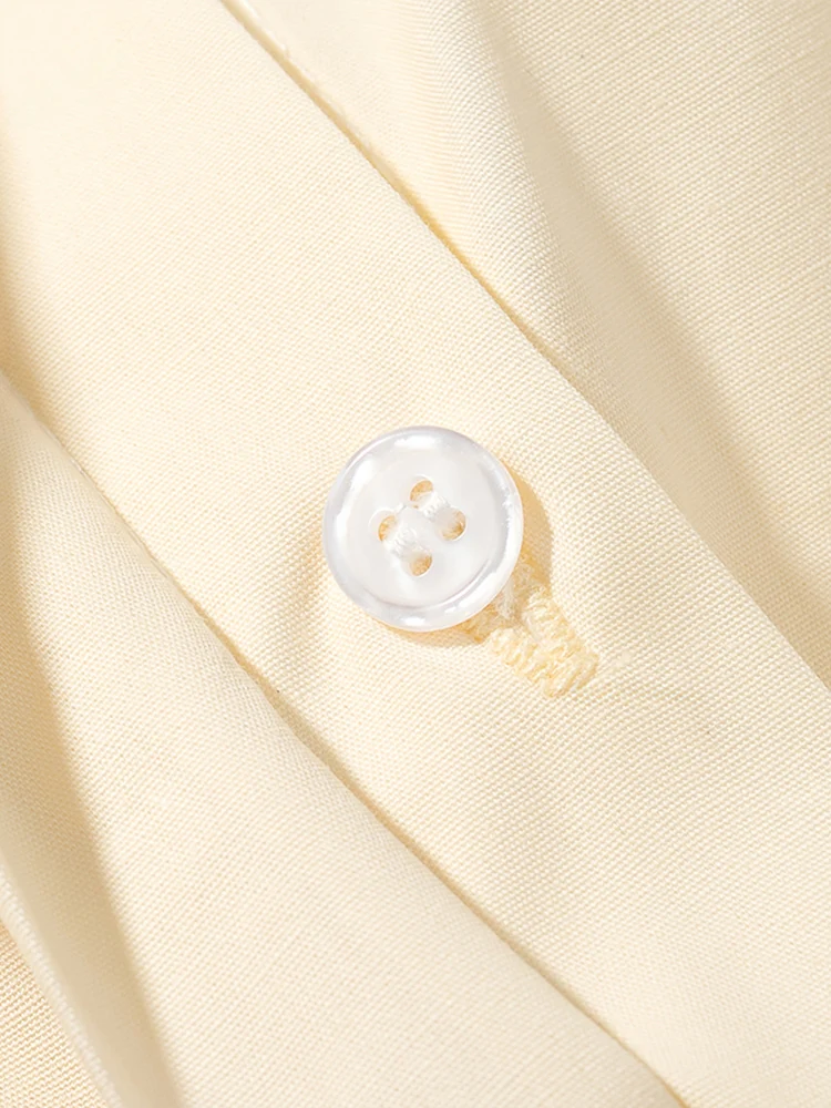 Estilo europeu nova moda feminina versátil temperamento lapela manga longa cor sólida cintura vestido fino