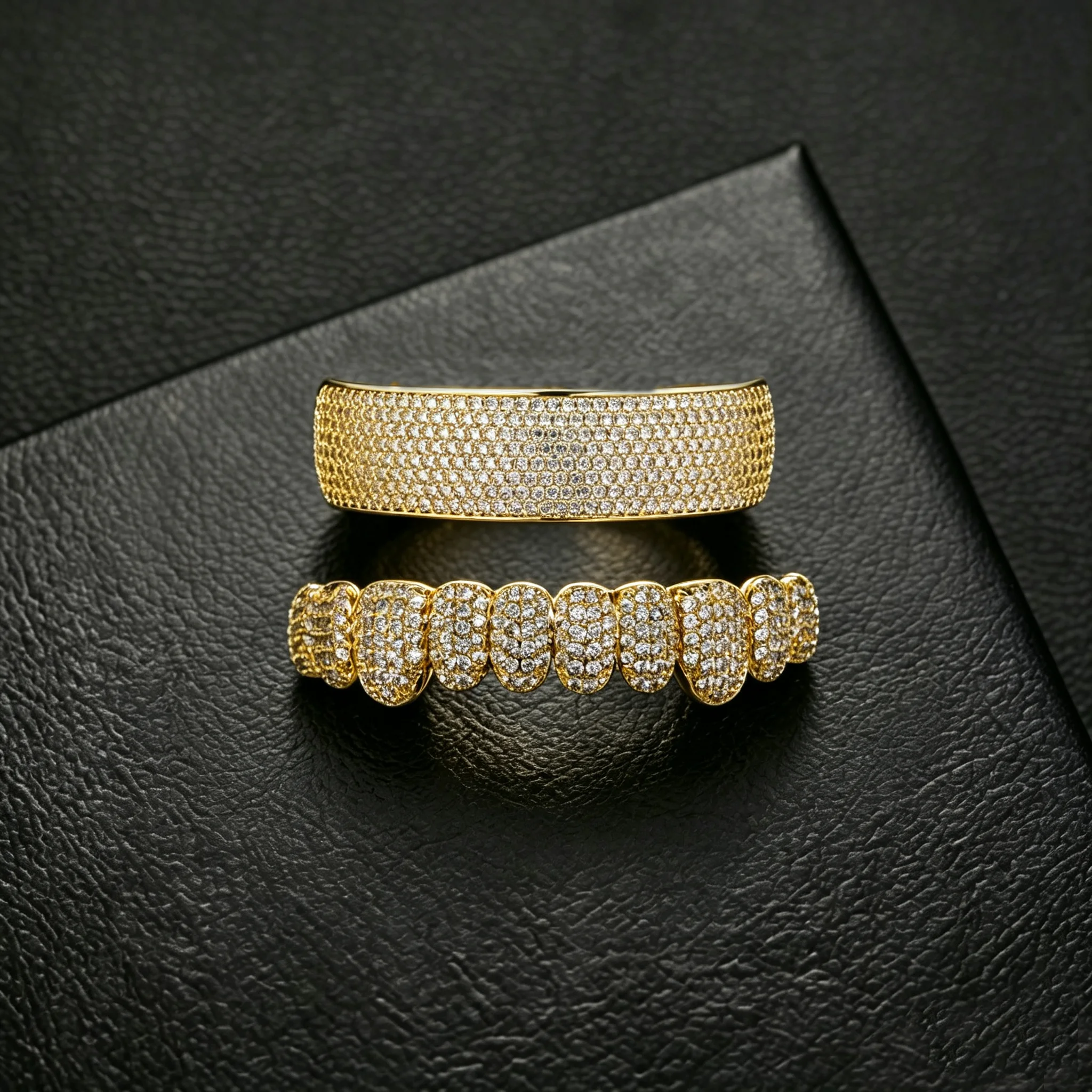 TOPGRILLZ Top Bar Bottom 10 Zähne Full CZ Grillz Set 2-teilig Iced Out Micro Pave Hip Hop Zahnschmuck für Männer und Frauen – Detail 6