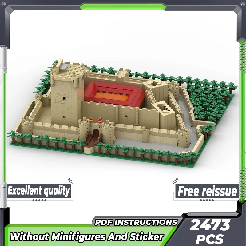 Modelo de fortaleza Medieval, Moc, bloques de construcción, Castillo de prisión español, tecnología Modular, regalo, juguete de Navidad, juegos de bricolaje, montaje