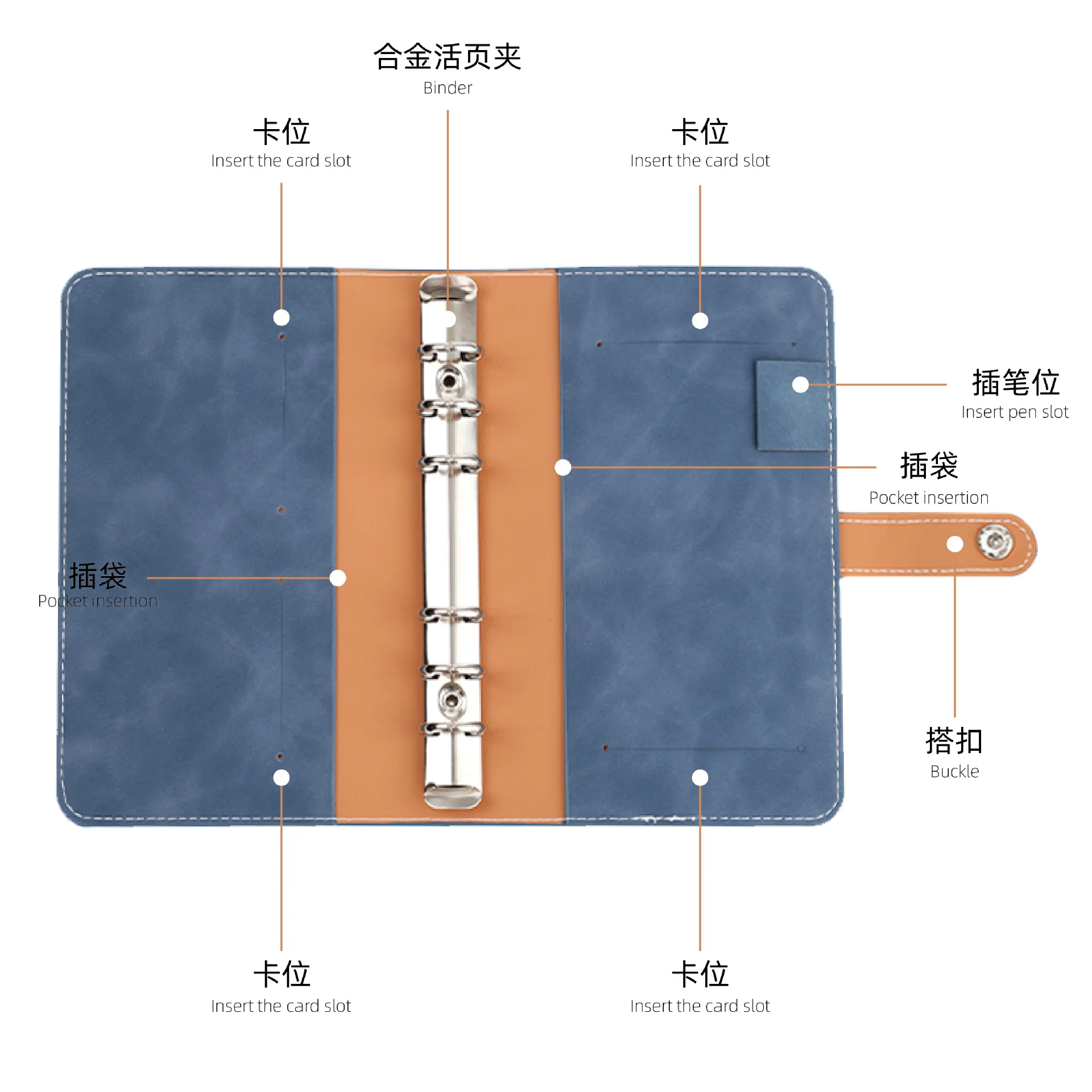 دفتر ملاحظات من الجلد الناعم مقاس A5 ذو أوراق فضفاضة، كتاب تخزين متعدد الوظائف، كتاب دفتر الأستاذ اليدوي القابل للإزالة