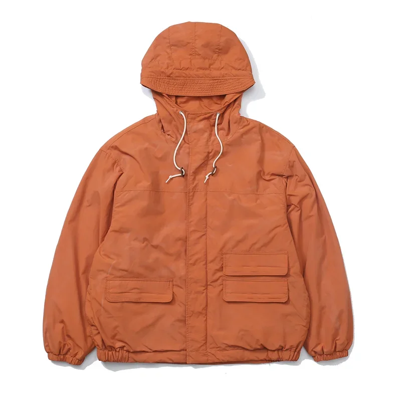 

Fashionable orange MDNS parka outdoor windproof and warm loose casual men's coat