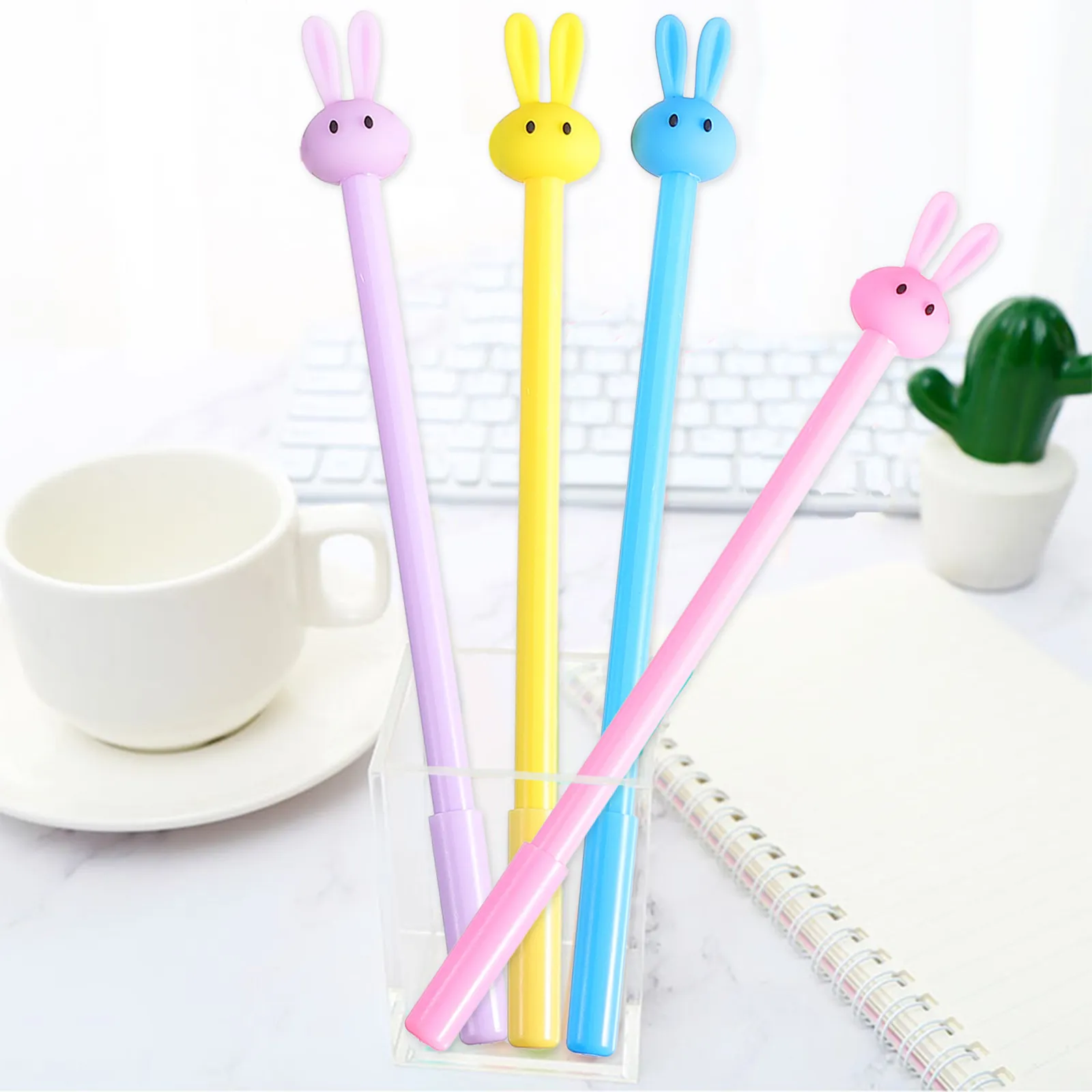 

16Pcs Creative Rabbit Gel Pens Premium Plastic Roller Pens Lovely Students Writing Supplies Smooth Ink Student Stationery