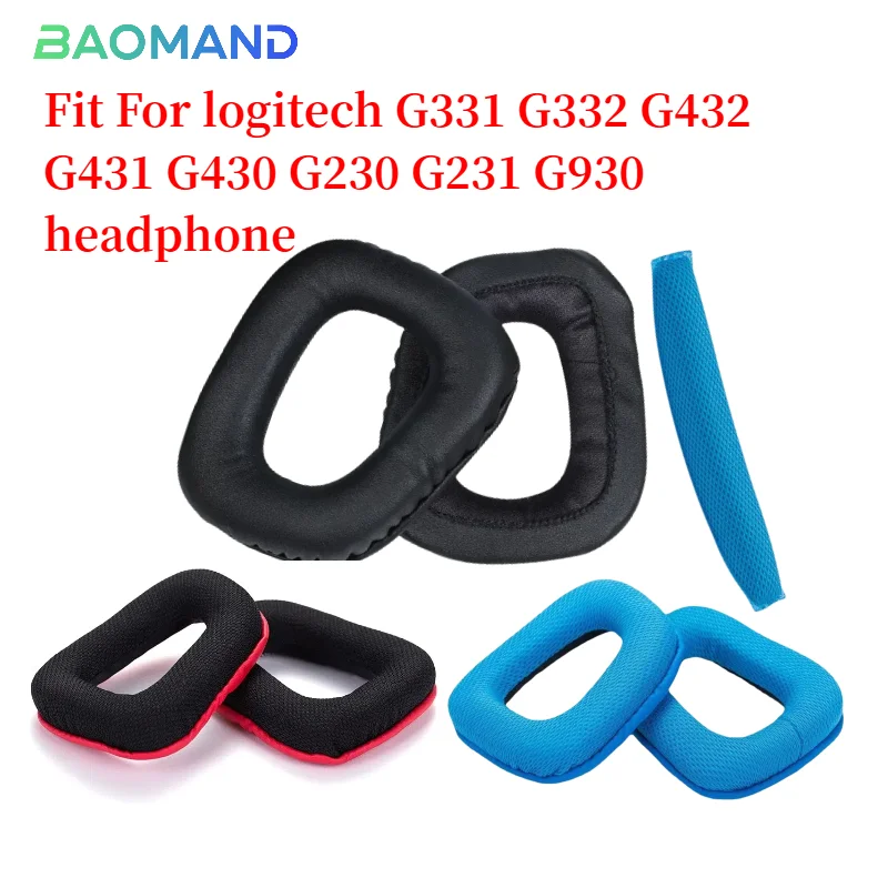 

2pcs/pairs Leather Headphone Foam For logitech G331 G332 G432 G431 G430 G230 G231 G930 Headset Ear pads Cushion
