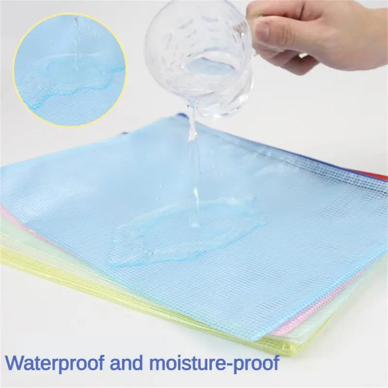 A4 A5 B6 B5 A3 B4 Stationery Storage Folder File Mesh Zipper Pouch Document Bag Zip File Folder School Office Supplies