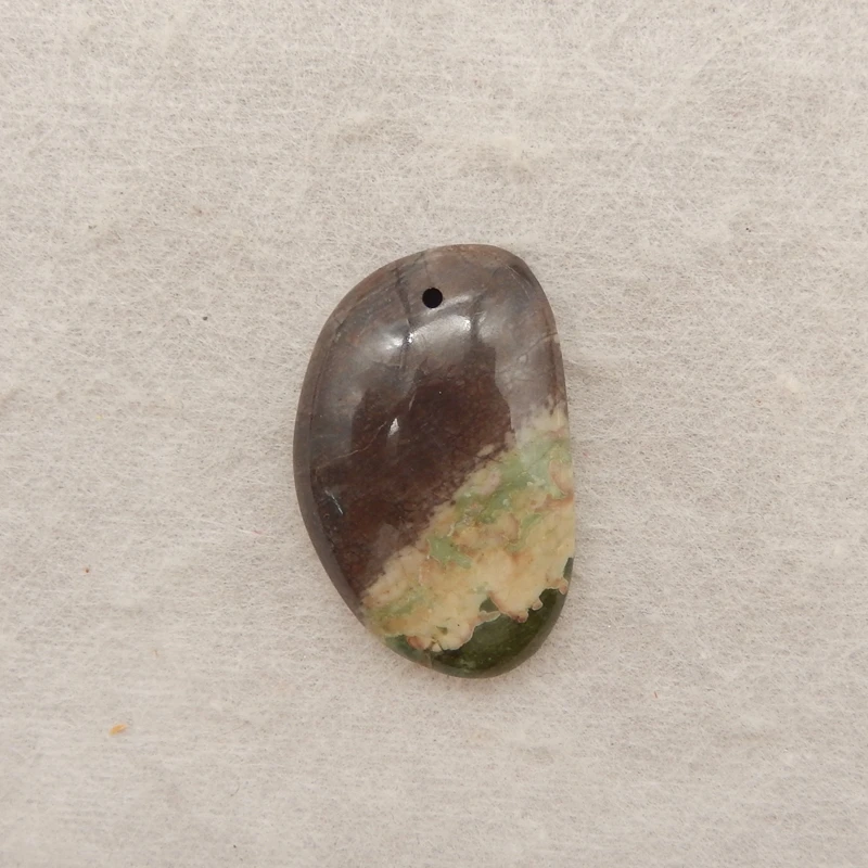

Mushroom Jasper Organic-Shaped Pendant Brown And Green Marbled Gemstone Jewelry Component for Handmade Necklaces 28x18x7mm-4.7g