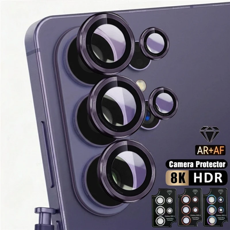 8K Camera Protector Metal Lens Ring Glass For Samsung S26 S25 S24 Ultra Plus Tempered Glass Cover