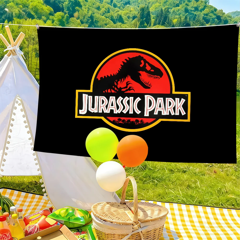 Bandera de la película de aventuras J-Jurassic P-Park, adecuada para fiestas, clubes, decoración de pared interior y exterior, regalo