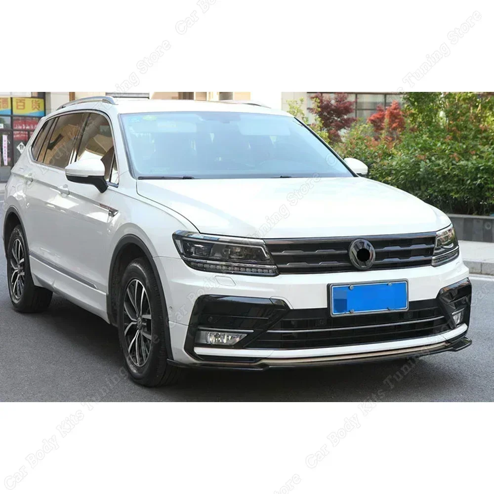 For Volkswagen Tiguan MK2 2017-2021 Car Front Bumper Mesh Center Grille Grill Moulding Strips Stickers Body Kits Accessories