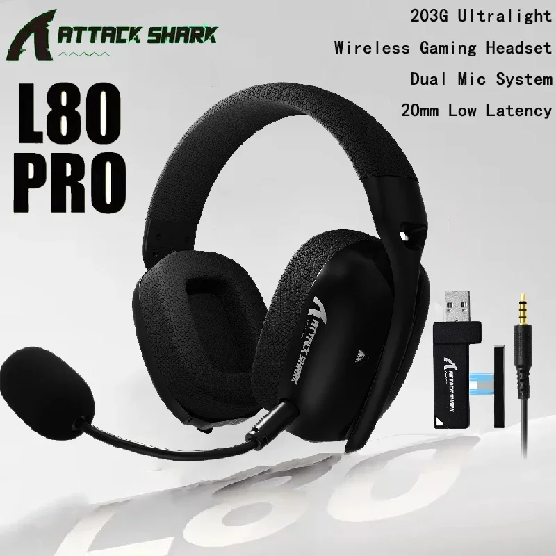 

Новая сверхлегкая беспроводная игровая гарнитура ATTACK SHARK L80PRO, гибкая двойная микрофонная система, проводная 2,4 ГГц/BT/3,5 мм, для ПК/Mac/PS/XBOX