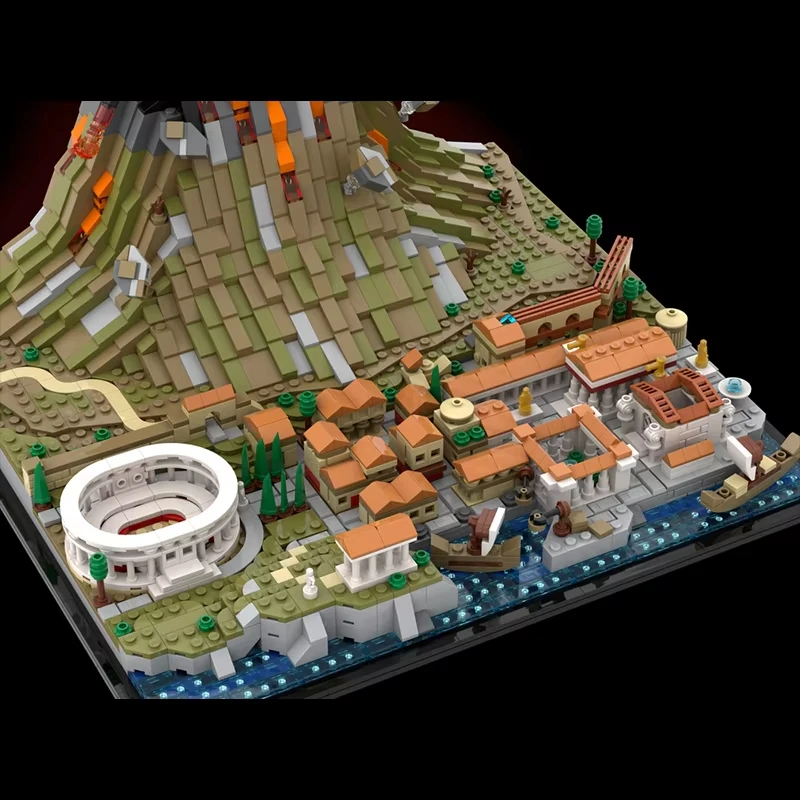 ใหม่ MOC Custom Vesuvius และ Pompeii สถาปัตยกรรมชุดบล็อกอาคาร DIY Assembly ของเล่นเด็กผู้ใหญ่คอลเลกชันชุดของขวัญ