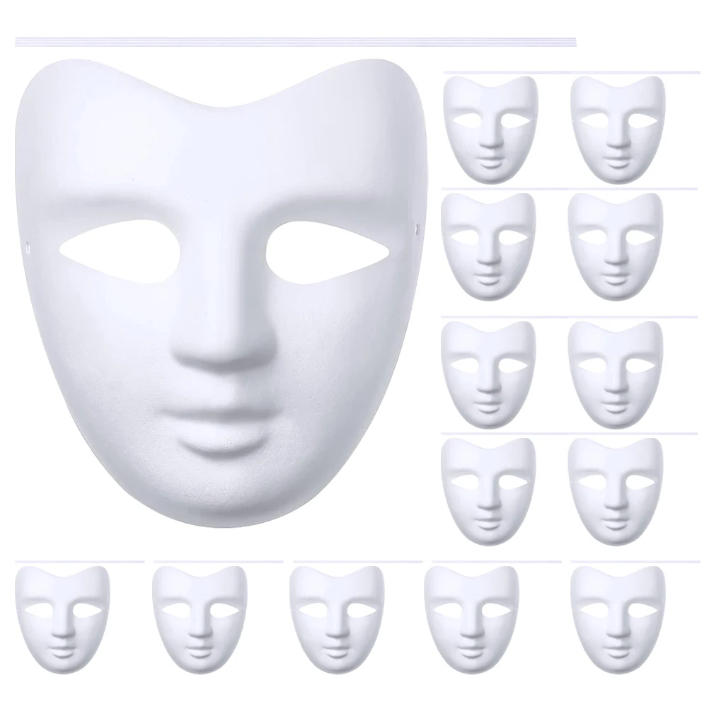 

20pcs Unfinished Blank Cosplay Paintable Paper Maskss DIY Graffiti Cosplay Paintable Paper Maskss Paintable White Cosplay