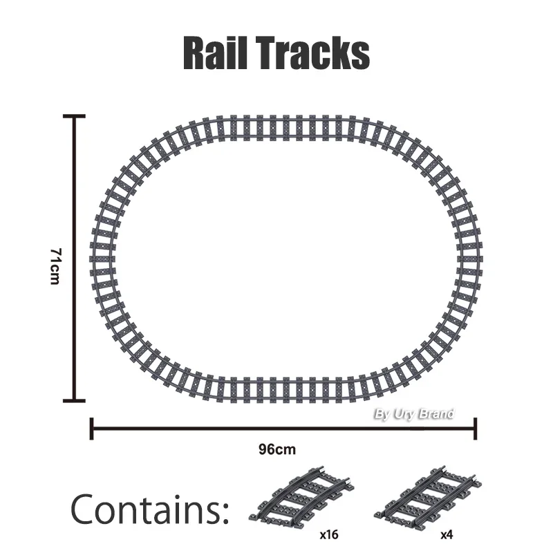 Technical City Series Rail Maintenance Train RC Electric Power Function Motor Tracks Set Building Blocks Toys for Boys MOC Gift