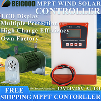 Discharge Regulator LCD Display 12V 24V48V AUTO MPPT Hybrid Wind Solar Controller Charge For Home With Dump Load