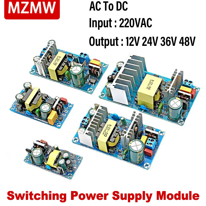 MZMW Isolated Switching Power Supply Module 220V AC-DC 5V 12V 24V 36V 48V 1A 2A 3A 4A 6A 7A 8A 9A 12.5A AIndustrial Bare Board