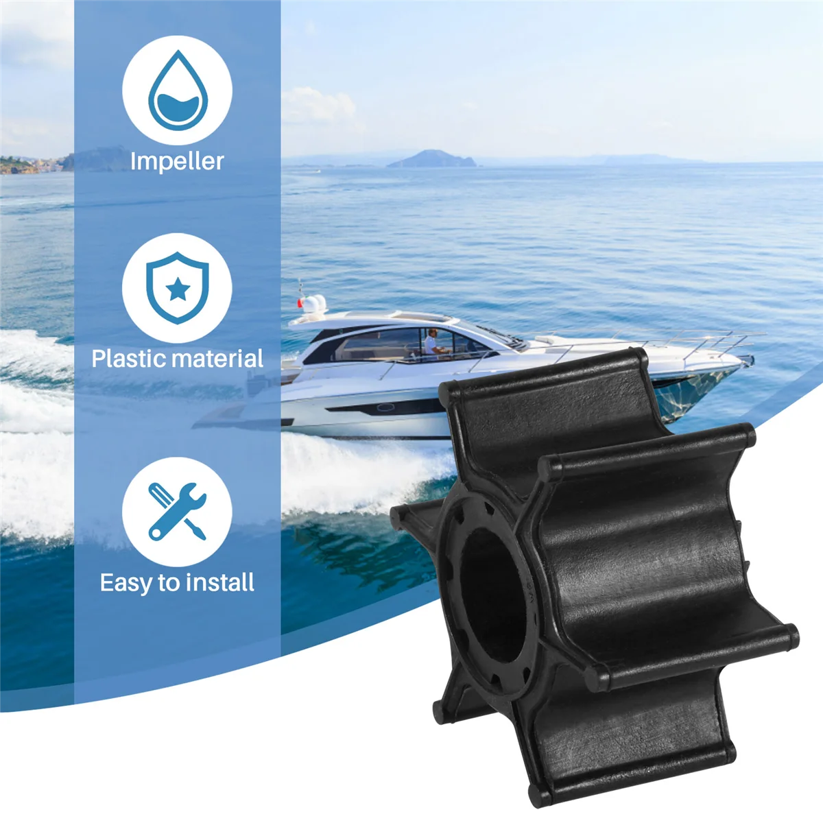 Fuel Connector Water Pump Impeller Part for (9.9/15HP) 682-44352-01 682-44352-01-00 Fishing Boats Motors