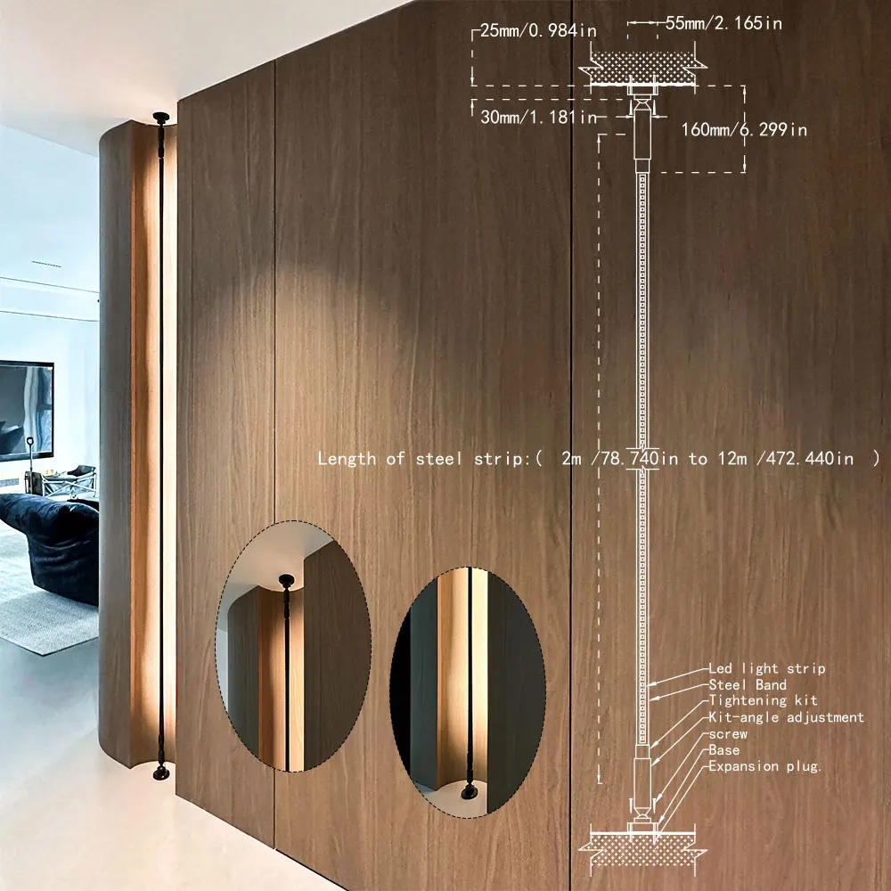 

3LED Skyline Wall Lamp Surface Mounted For Ceiling Wall Vertical Installation 3000K 4000K 6000K Black White