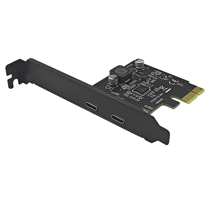 PCIE USB Type C Expansion Card 2Port 5Gbps USB 3.2 Gen1 Type-C to PCI Express X1 Riser Card NEC Chip for Desktop PC USB-C Device