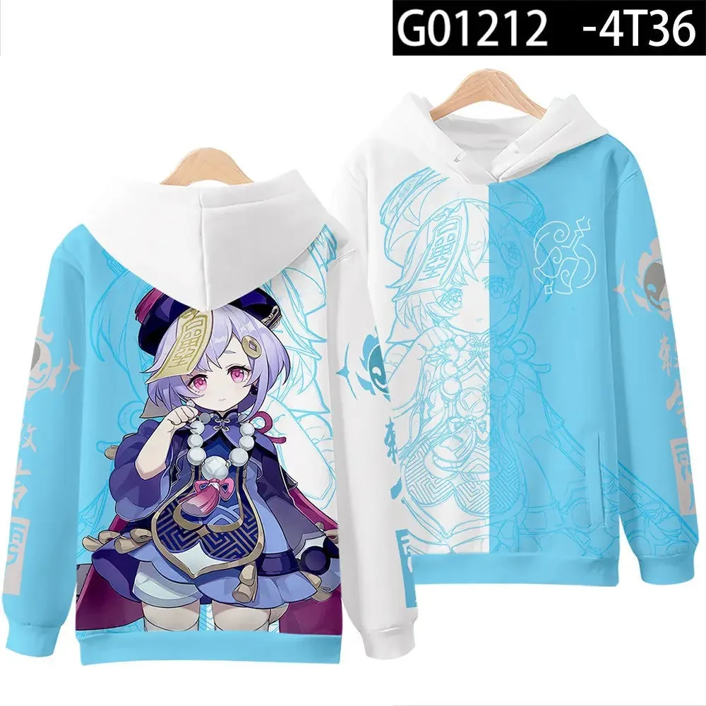 Game Genshin Impact Qiqi Cosplay Hoodie Women Men Harajuku Sweatshirt Y2k Streetwear Hip Hop Pullover Hooded Jacket Outerwear