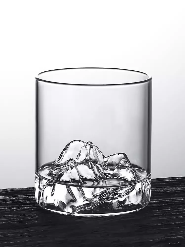 Japanese Whisky Glass Cup Creative Iceberg Design Glass Cup Mountain Water Glass Glacier Mug Fuji Artwork Gift