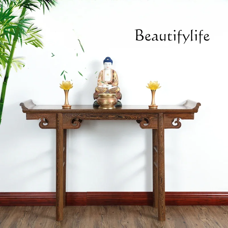 

Solid Wood a Long Narrow Table Incense Burner Table Simple Buddha Shrine Altar Hallway Bodhisattva God of Wealth Buddha Table