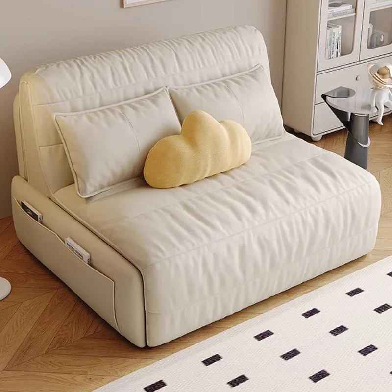 

Nordic minimalist folding living room sofa intelligent leather recliner two-person sectional sofa home furniture