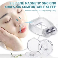 1/4PCS Magnetic Anti Snoring-stop Snoring Nose Clip Sleep Tray Sleeping Aid Breathing Apnea Guard Night Anti Ronco with Case