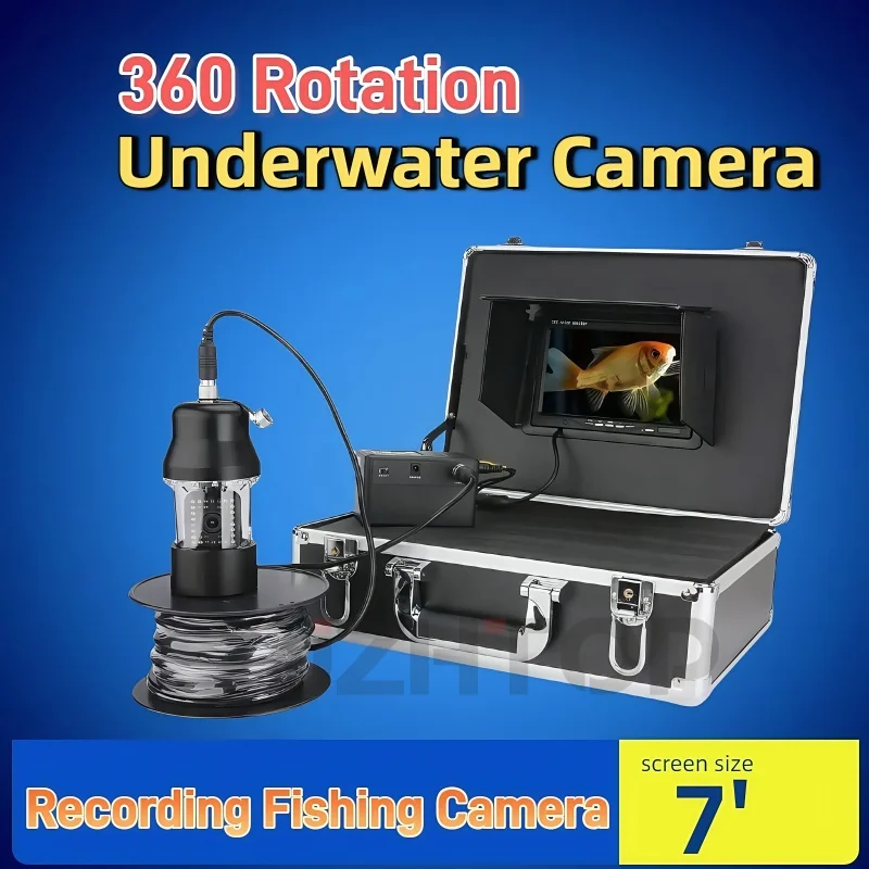 

Without DVR Underwater Fishing Camera 360 Rotate Black Silver Waterproof CCD Camera 38 LED Lights 4500mah Battery