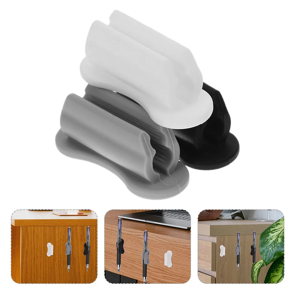 

3PCS Upgraded Adhesive Pencil Holder Pen Holder Marker Pencil Clip Silicone Holders for Classroom Office Student Desk Organizer