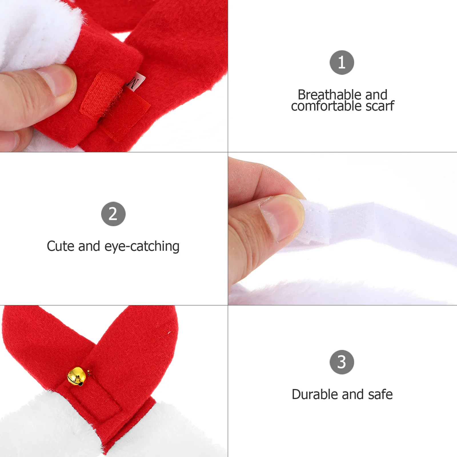 

1Set Cat Puppy Xmas Scarf Hat Set Eye-Catching Pet Christmas Costume for Birthday Winter Festival Dress-Up Party Supplies