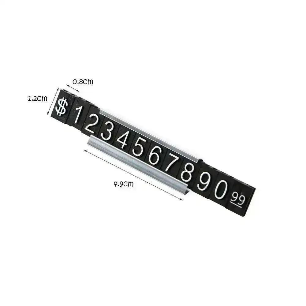 10pcs Golden Adjustable Number Letter Base Price Display Counter Stand Label Metal Ground Arabic Numbers Combined Price Tag