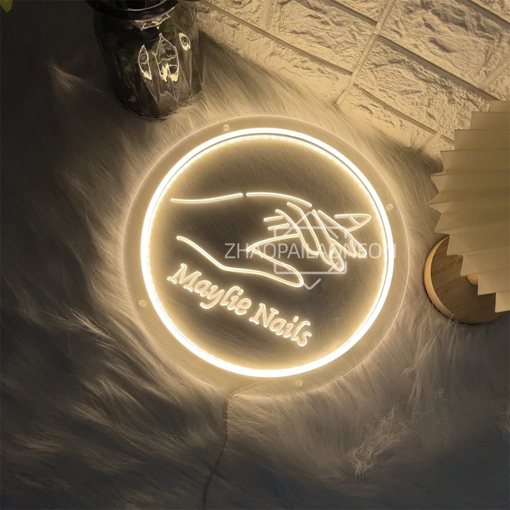 Maylie Nail Salon Neon Led Sign Nail Shop Neon Lights USB Beauty Room Wall Decor Nail Store Decoration Beauty Salon Neon Signs