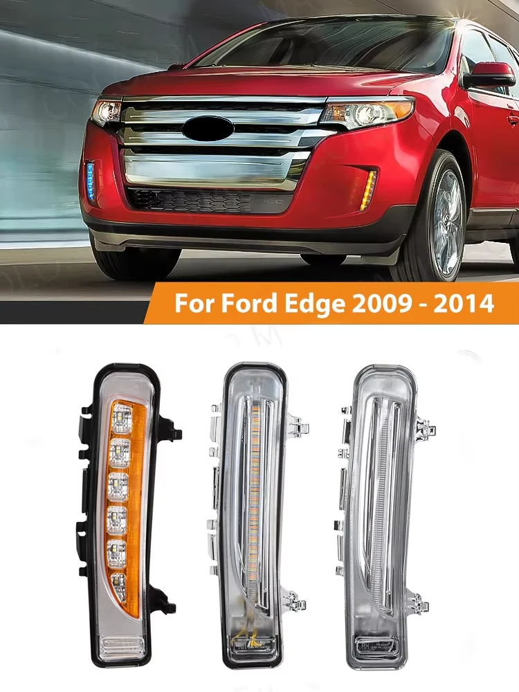 

DRL For Ford Edge Everest 2011 2012 2013 2014 LED Daytime Running Lights Car Fog Lamp White Yellow Turn Signal Car Accessories