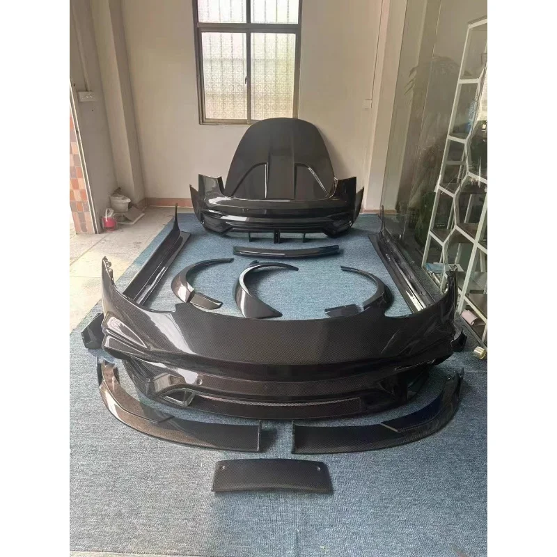 Carbon fiber Resin Body kit For Tesla Model 3 modified Front Rear Bumper Side skirt Hood Rear Spoiler Eyebrow