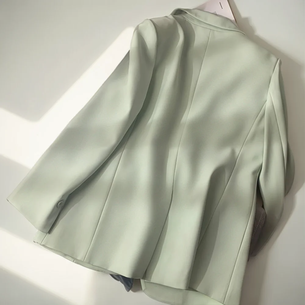 

Женский льняной блейзер для миниатюрных, элегантный офисный пиджак с отложным воротником, приталенный крой, с жемчужными пуговицами, диагональный, дышащий, универсальный