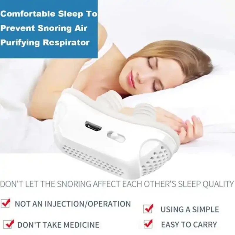 Blue/White Micro Electric Noise Anti Snoring Device Sleep Apnea Stop Snore Aid Stopper Smart EMS Pulse Sound