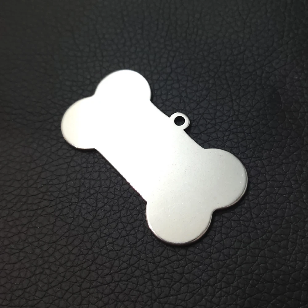 30pcs Smooth Stainless Steel Blank Tag DIY Pendant Pet Necklace Tag Keychain, For Laser Engraving Machine Carving Text Patterns