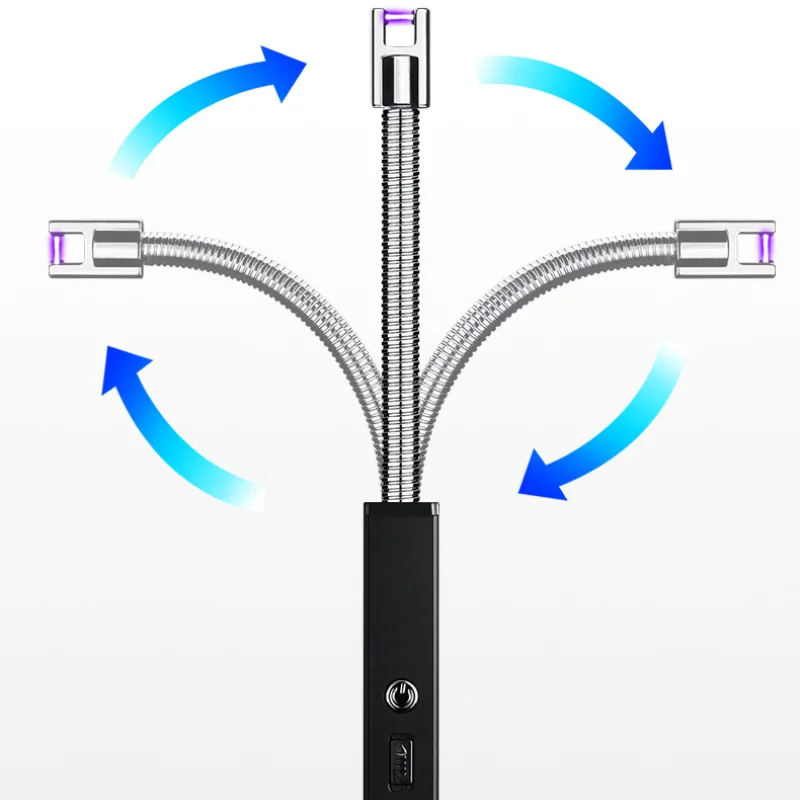 Kitchen Electric USB Lighter Windproof Long Candle BBQ Gas Stove Lighting Gun Camping Rechargeable Arc Flameless Plasma Lighter