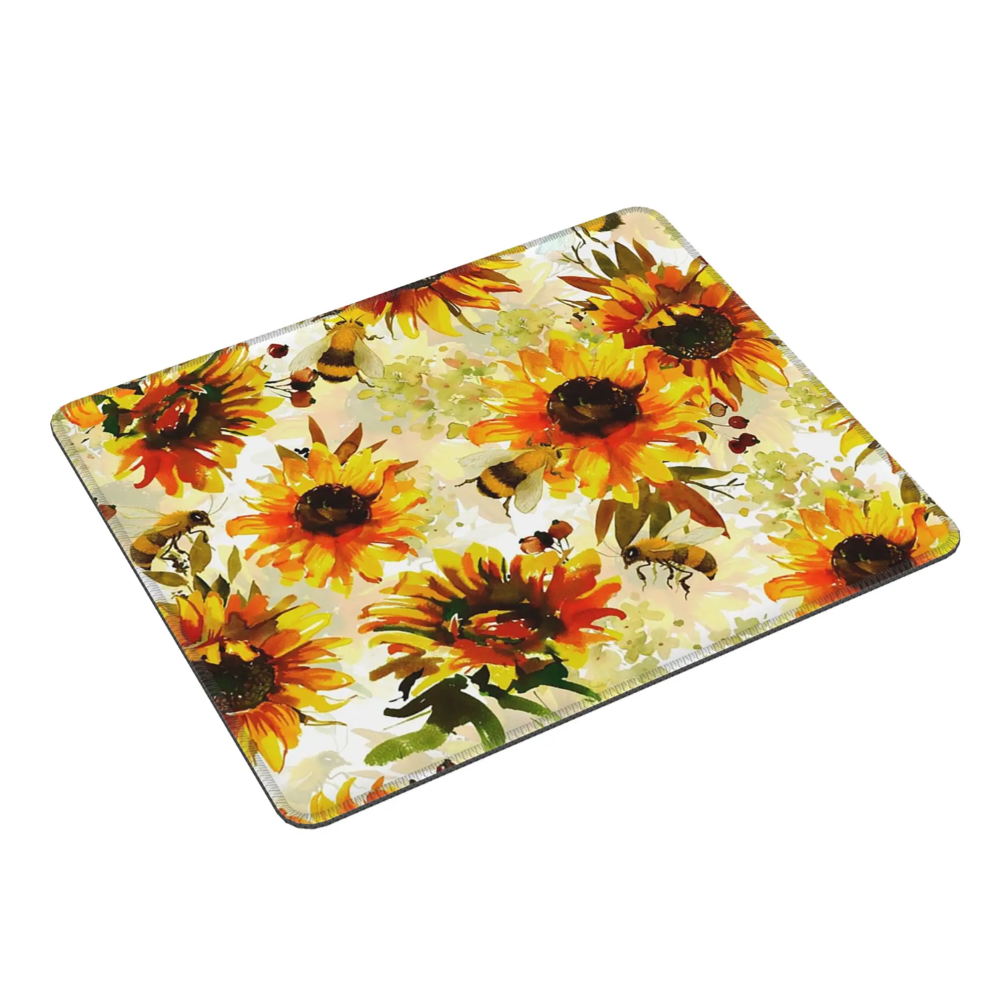 Bees And Sunflowers Design Mouse Pad Computer Keyboard Mouse Mat Gamer PC Laptop Desk Mat Office Table Mats