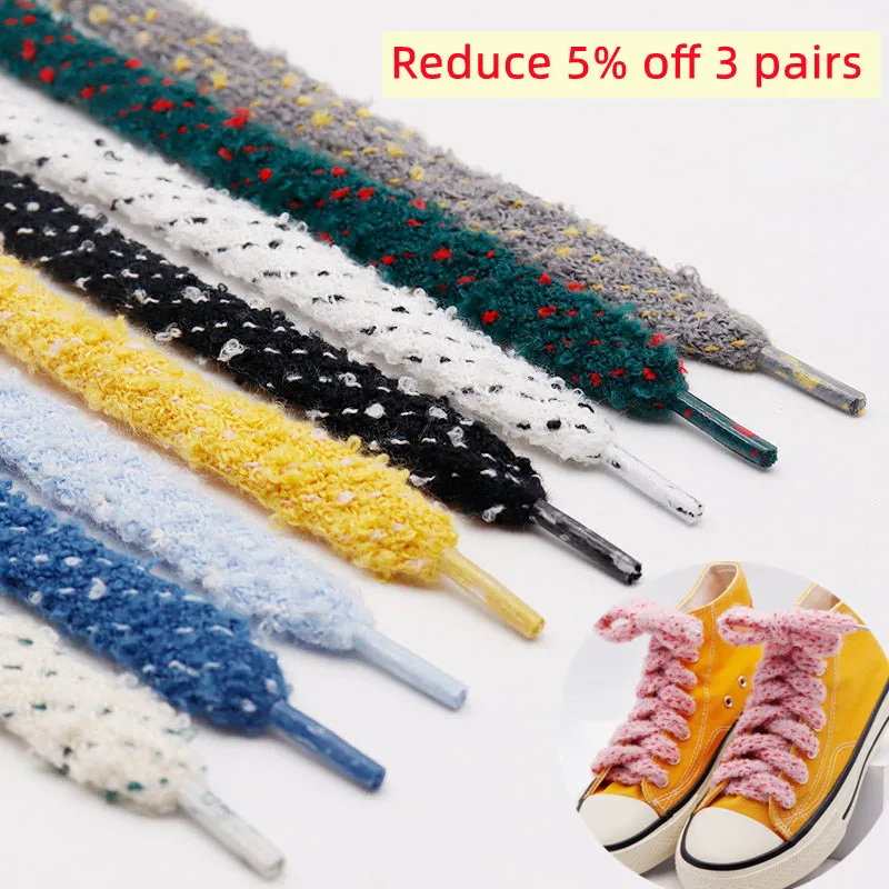 

High Quality 15.5mm Width Plush Shoelaces For High-top Low-top Canvas Flat Shoes Laces Strings Accessories Dropship