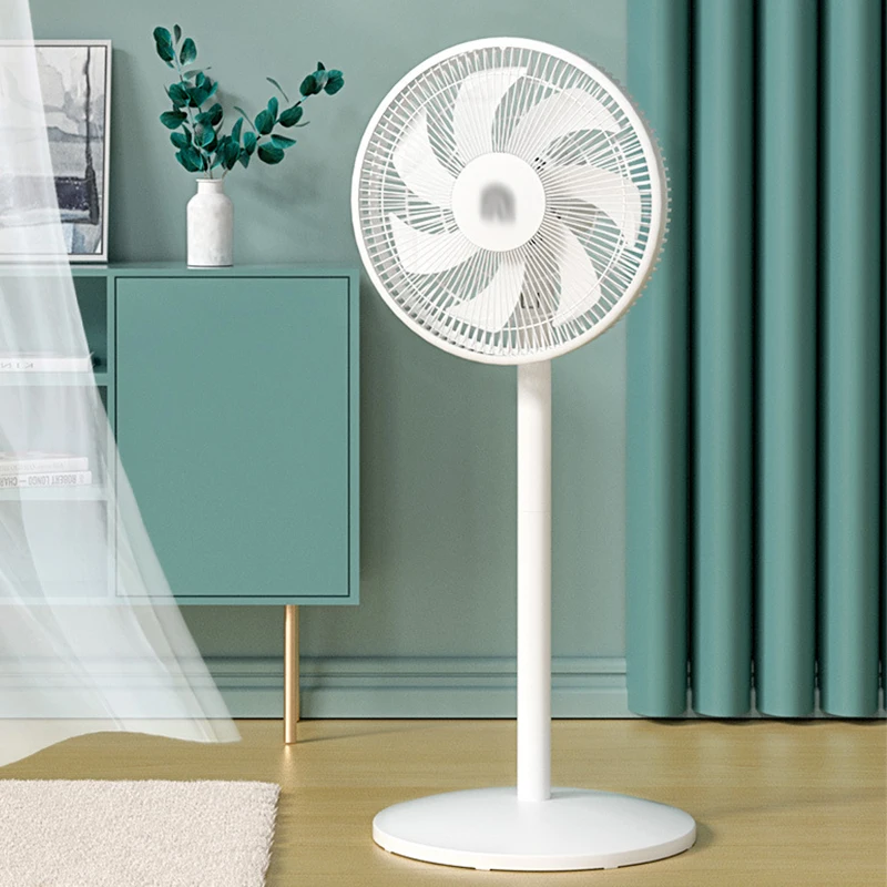 9 Blade Household Floor Electric Fan Circulates Air In Three Gears To Adjust White Wide-Angle Air Supply Rated Power 60W